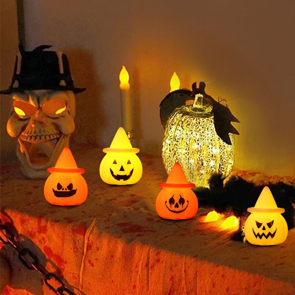 Halloween Pumpkin Skeleton LED Night Light Ghost Shaped Decorative Atmosphere Lamp for Party Tabletop Home Decor