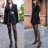 Black Sheer Tights Leopard Print Seamless Stockings Y2K Style Thin Pantyhose