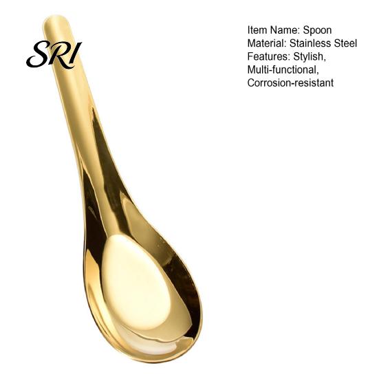 Rust Resistant Spoon Asian Soup Stainless Steel Dinner Mirror Polished Chinese for Bouillon Dessert Cereal Ramen Noodles Wonton Pho Thai Miso