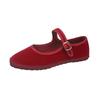 Velvet Mary Jane Shoes Women Casual Streetwear Ballet Flats Pumps Female Solid Color Loafers for Office Ladies Working Plus 42