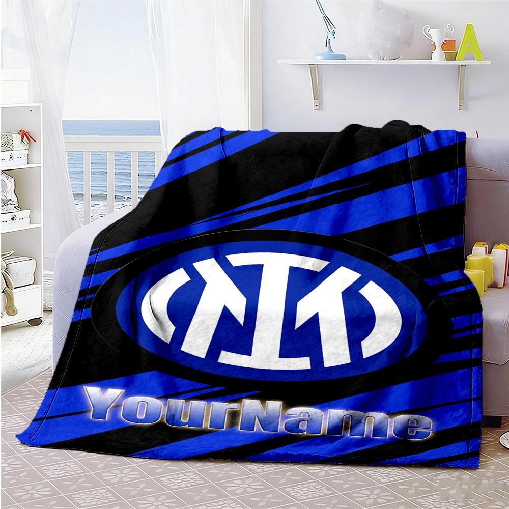 Inter Milan Customize Your Name Blanket Cozy Personalized Blanket Durable Comfort Throw For Couch Livingroom Chair Bedding Ideal for All Seasons