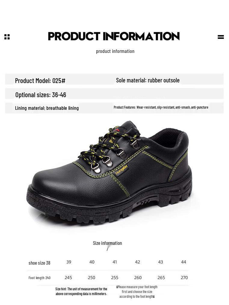 Steel Toe Anti-Smash Puncture-Proof Work Shoes