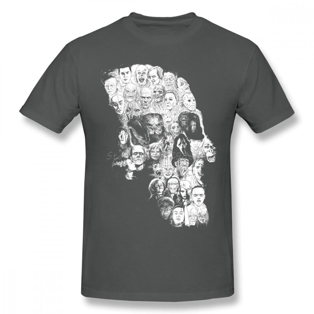 Maglietta Unisex Teschio Horror Gruppo Popolare Taglia Grande Cotone Girocollo Manica Corta Personalizzata Unisex T-shirt Magliette Streetwear Harajuku