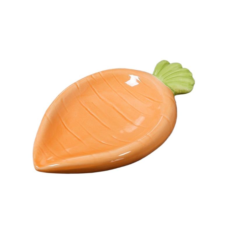 

1pcs Cute Rabbit Carrot Ceramic Soap Dish Non Water Accumulation Bathroom Sink Soap Drainage Storage Box