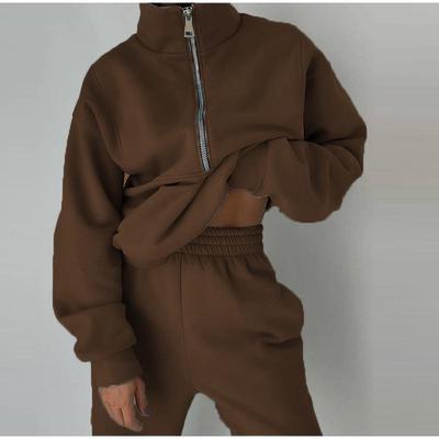 2023 Autumn/Winter Women's Two-Piece Sweater Fleece Suit: European & American Street Style Fashion