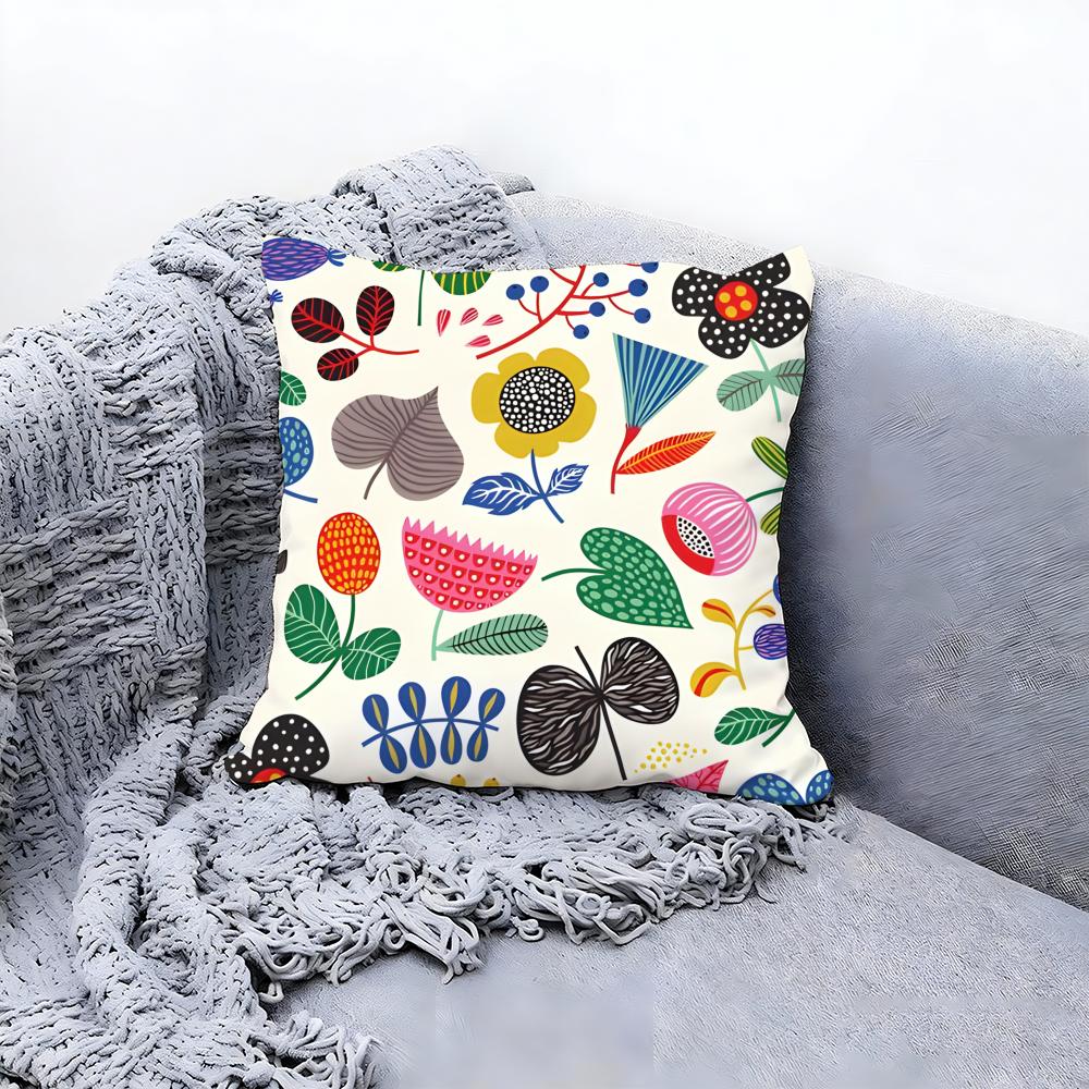 Beautiful Scandinavian Floral Print Cushion Cover Comfort Reversible Pillow Cove In One Design For Any Room & Car Interior