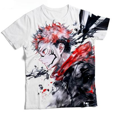 T-shirt Multistampa 3D Visivamente Accattivanti di Jujutsu Kaisen per Adulti e Bambini, Collezione Stregone Più Forte, Amici Pantaloncini