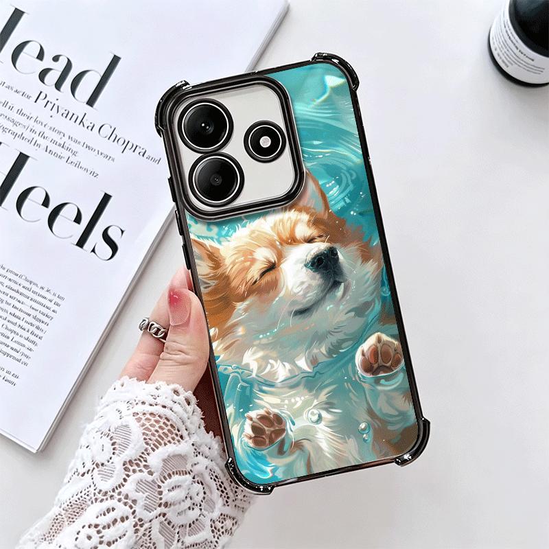 Corgi Hund Süß Vergoldet Handyhülle Für Xiaomi Redmi Note 14 15 Pro Plus 13 12 11 11S 11T 10 9S 9 5G Sturzfest Airbag Abdeckung