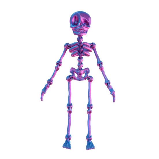 3D Printed Skeleton Articulated Skeleton Figure Collectible Flexible Skeleton Fidget Toy for Halloween Decoration Stress Relief