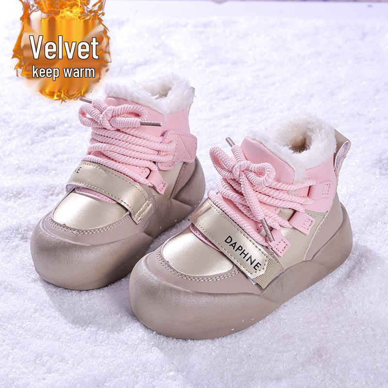 2025 Kids' Trendy Velvet Cotton Snow Boots for Older Girls - New Winter Arrivals