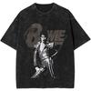 From The Vintage Washed T Shirt Men Davids Bowied Vintage Cotton T-Shirts Summer O Neck Leisure Tees Clothe