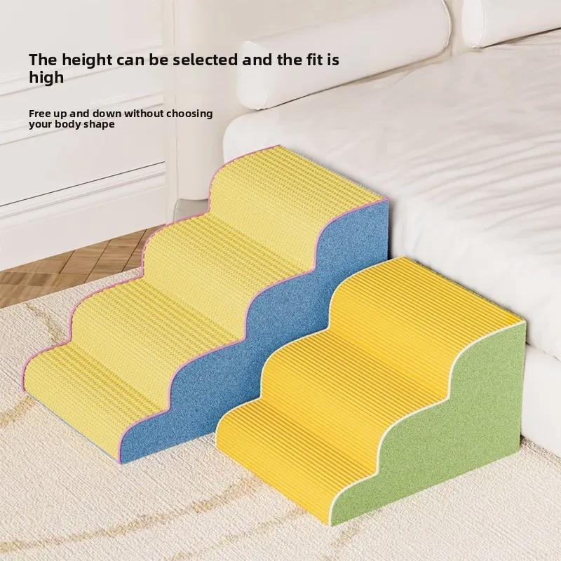 3/4/5 Puppy Stairs Foam Pet Secure Stairs Ramps Non-Slip Ladder Dogs Pets Protect Older Dogs Pet with Joint Pain Sofa Bed Ladde