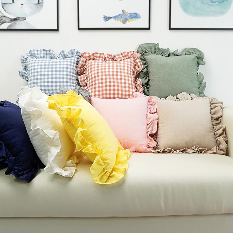 Bow Pillow Striped Cotton Girl Heart Floating Window Simple Decoration Home