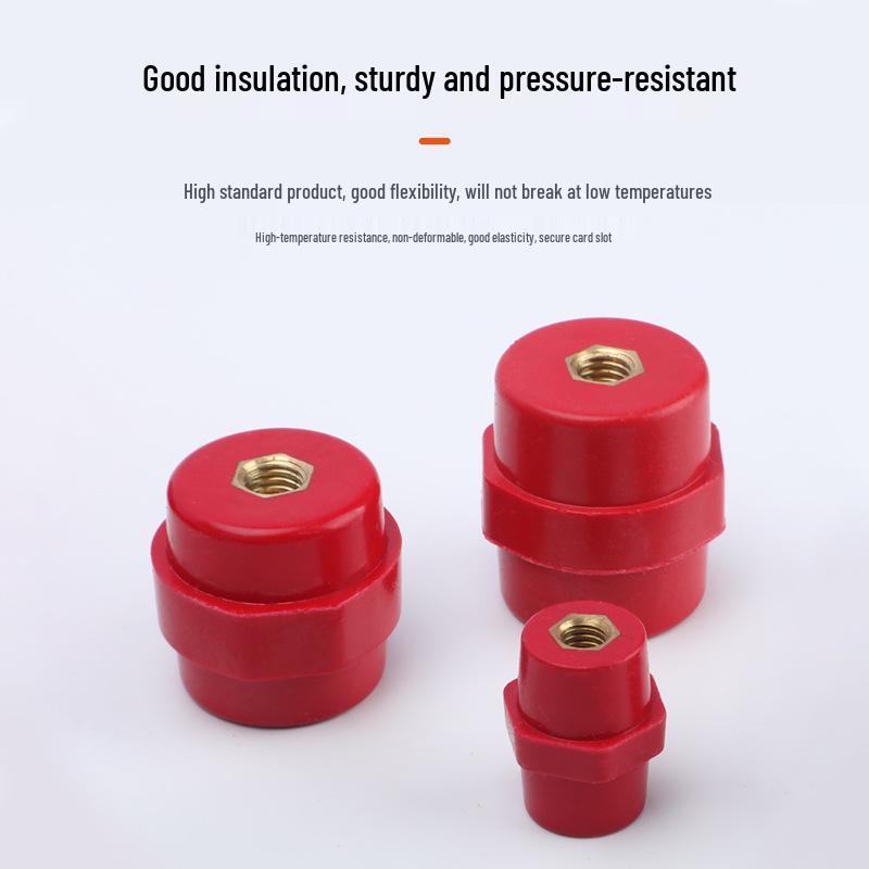 SM Red Low Voltage High Strength Spindle Insulator, Post Type, Available in Sizes 25-76.
