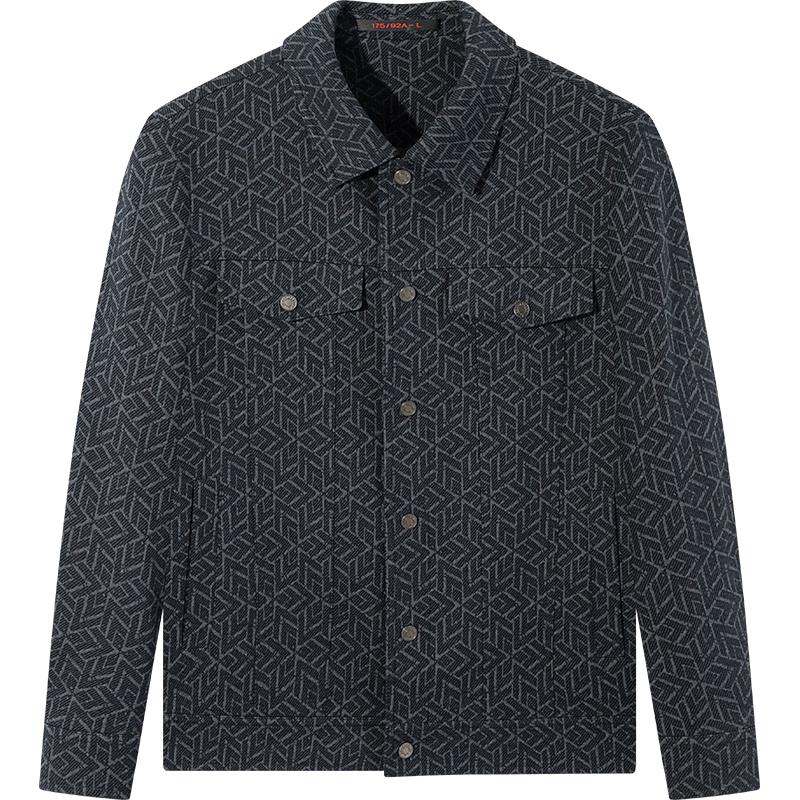 

SEVEN Men s Jacquard Lapel Casual Jacket 3XL