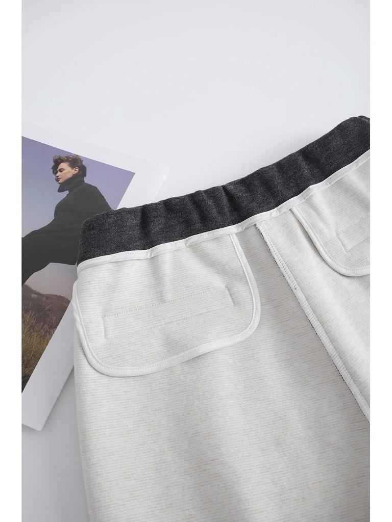 Mulberry Silk Wool Wide-Leg High Waist Pants for Women - Autumn/Winter Casual Drape with Velvet Lining.