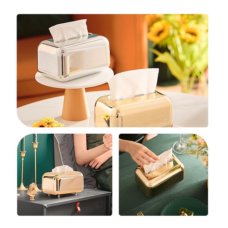 Minimalist European Retro Tissue Box and Baby Wipes Dispenser for Living Room Desktop Storage