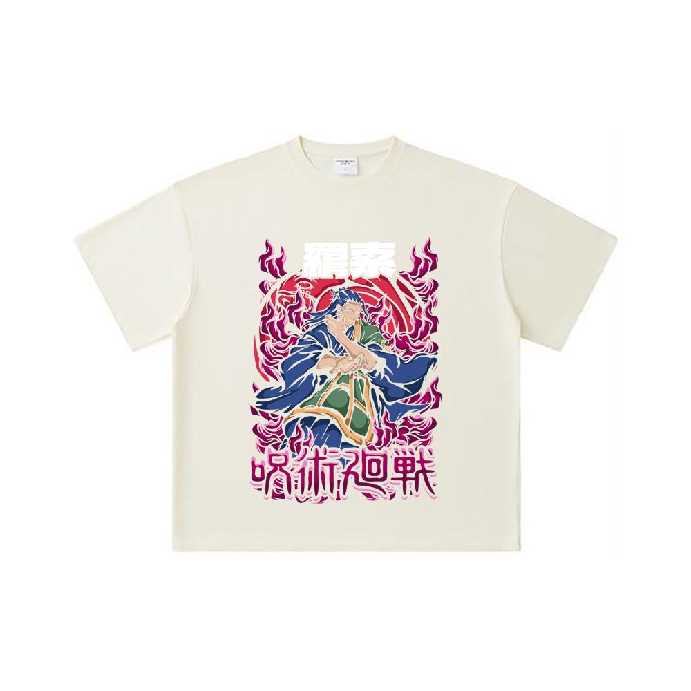 

Хлопковая футболка унисекс плотностью 260 г/м², двойная пряжа, 32 счет, 100% хлопок, с принтом Гэто (Jujutsu Kaisen V51) S абрикосовый