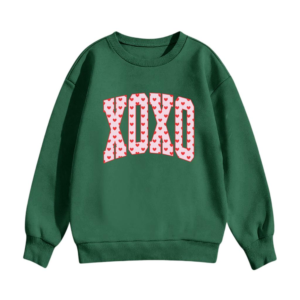 Dětská ležérní mikina s kulatým výstřihem a potiskem, s dlouhým rukávem a kapucí