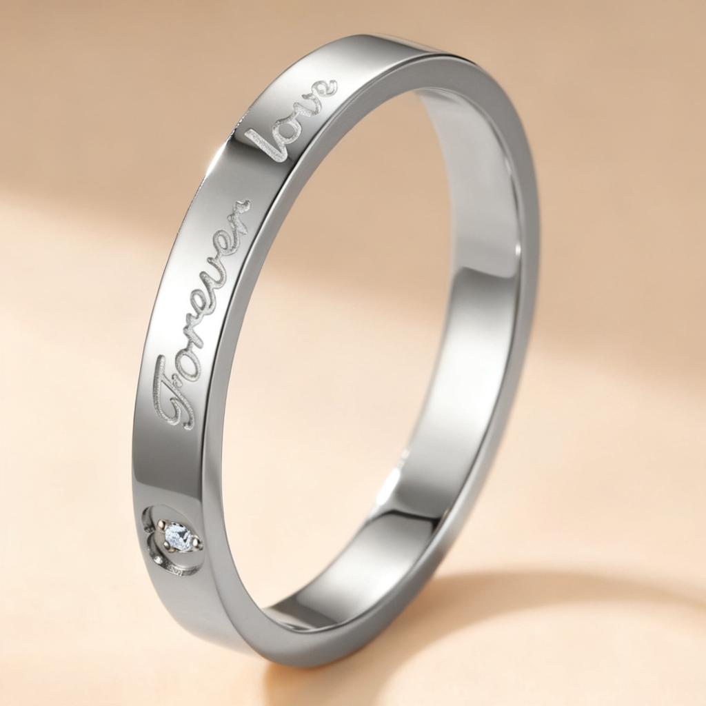 Titanium steel ring, niche and high-end, light luxury, non-fading, cross-border Instagram-style Foever Love