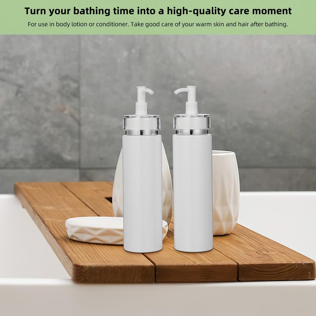 Garneck Pump Bottle Refill Bottles of Shampoo for Travel Size White X (Set 2) - Dispenser, 200ml, Lotion, Etc. - - - 19.5cm (H) 4.5cm (W)