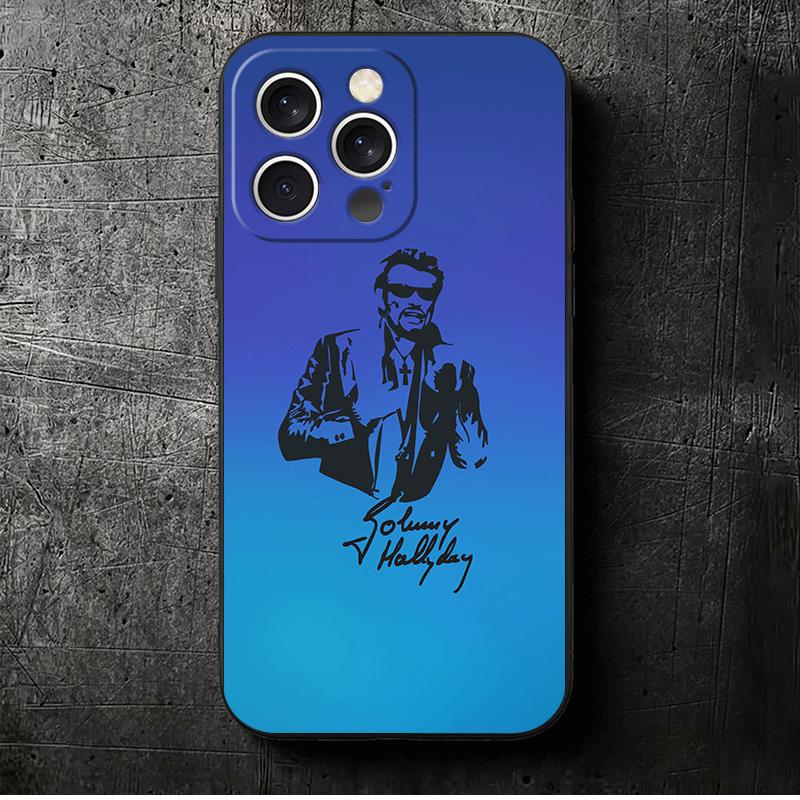 

Johnny Hallyday Music Soft Phone Case for iPhone 16 16E 17 Air 15 Pro Max 14 Plus 13 Mini 11 12 7 Black Cover Back Shell iPhone 17 Pro Max