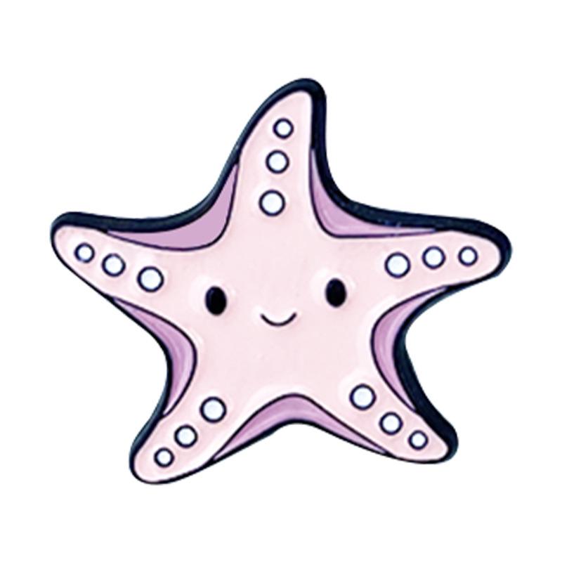 Marine Life Cartoon Brooch Set: Shark, Jellyfish, Seahorse, Starfish