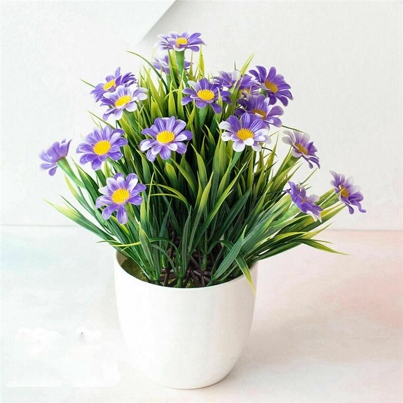 

Искусственный цветок с горшком для улицы/дома, искусственные растения, искусственный сад, домашний декор синий