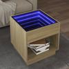 VidaXL Coffee Table with Infinity LED Sonoma Oak 50x50x50 Cm, Side Table, Living Room Table, End Table, 847653