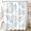 Vintage Floral Print Shower Curtain Waterproof Bathroom Decor Home Decoration Rectangular Shower Curtains For Bathrooms Grey Whi