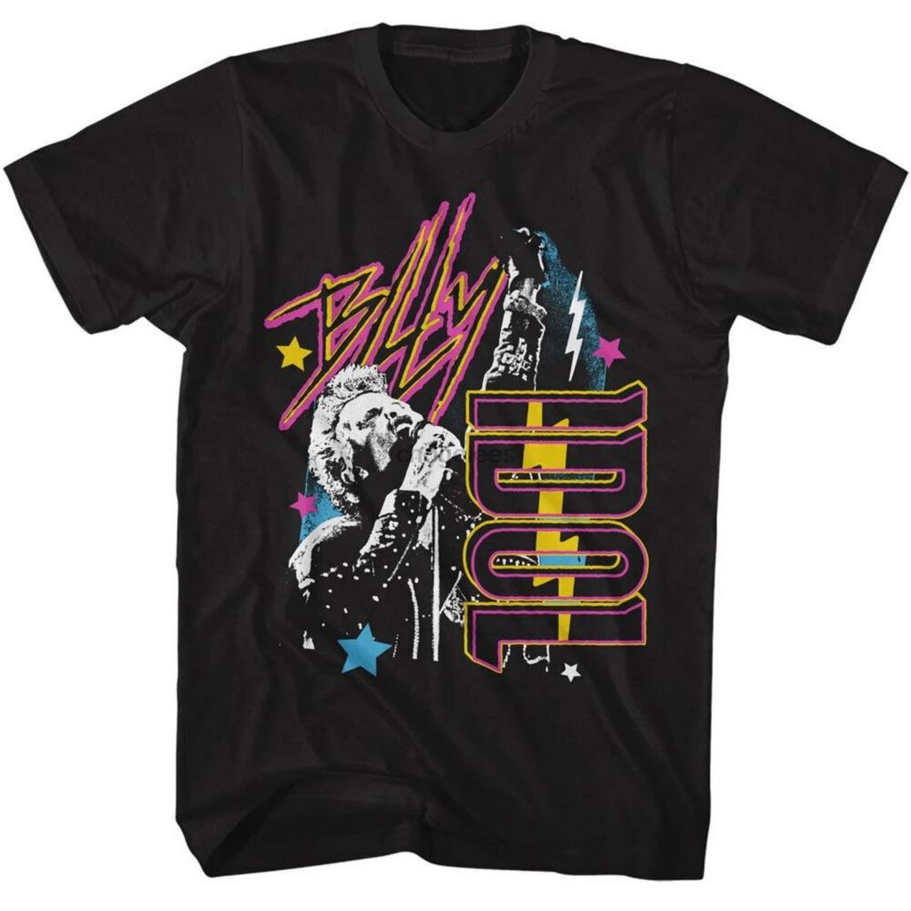 Billy Idol Live On Stage Spiked Hair Fist Up Men's T Shirt Punk Rock Merch