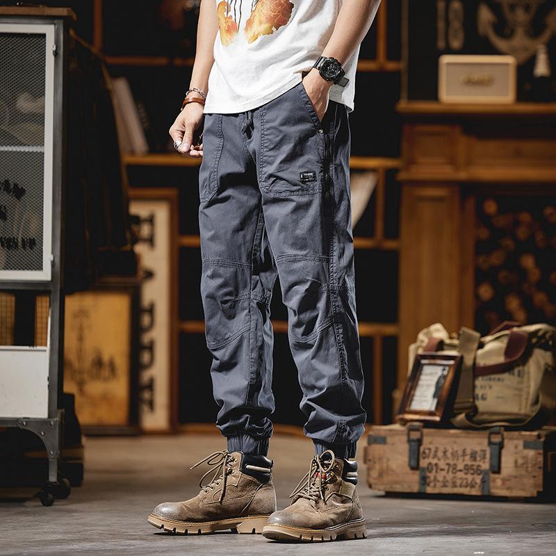 

Многокарманные уличные функциональные рабочие брюки для мужчин, осенние, зауженные, американские гаремные брюки, мужские повседневные брюки 38