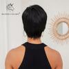BLONDE UNICORN Blcak perruque courte Bob perruque synthétique naturel coupe de lutin cheveux perruques utilisation quotidienne de fête pour les femmes fibre résistante à la chaleur