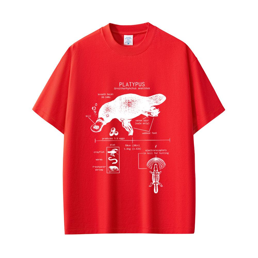 

Funny Platypus Anatomy Graphic Tshirt Men Women Casual Oversized Crewneck T Shirts Male Vintage Streetwear Male Fashion Tshirt S
