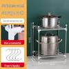 Thick Stainless Steel Multi-Layer Kitchen Pot Rack - Floor-Standing & Multi-Functional Storage Shelf