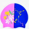Silicone Adult Swimming Cap Beautiful Flower Pattern Swimming Cap Women's Durable Silicone Swimming Cap Waterproof Comfortable Swimming