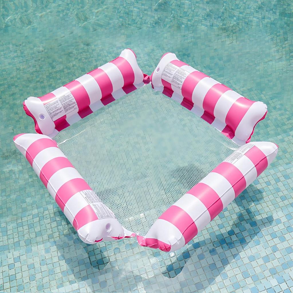 Aufblasbares Floß mit zwei Schläuchen und vier Schläuchen: Faltbares, Verdicktes Schwimmbett mit Rückenlehne für den Sommer-Wasserspaß