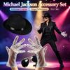 MJ Michael Jackson Costume Accessories Sequin Gloves Fedora Hat Sunglasses Halloween Cosplay Party Stage Show Outfit Props