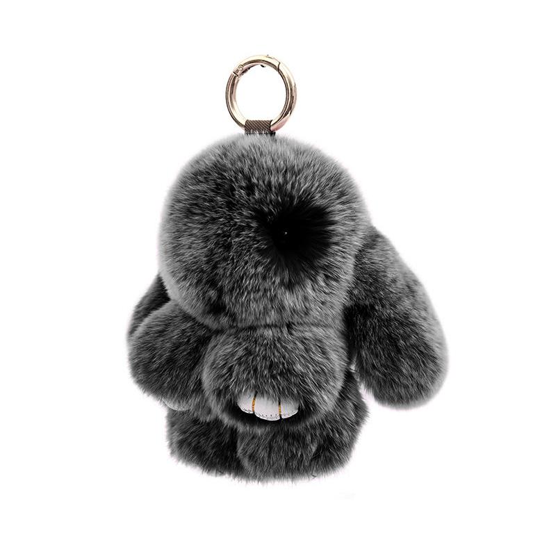 13CM Mini Frost Rabbit Women Cute Plush Fur Pompom Bunny Key Chains On Bags Car Trinket Wedding Party Toys Gift Bag Charm