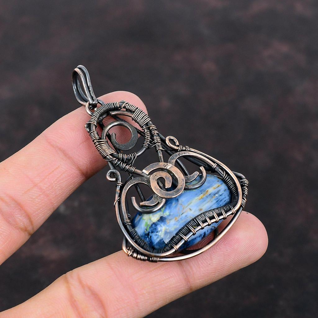 Pietersit Kupfer Anhänger Kupferdraht gewickelt Anhänger Edelstein Anhänger Pietersit Schmuck Handgefertigter Anhänger Draht Wickelschmuck Geschenk für Frauen