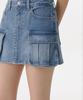 Musinsa Standard Woman Women'S Front Open Denim Cargo Mini Skirt [Light Indigo]
