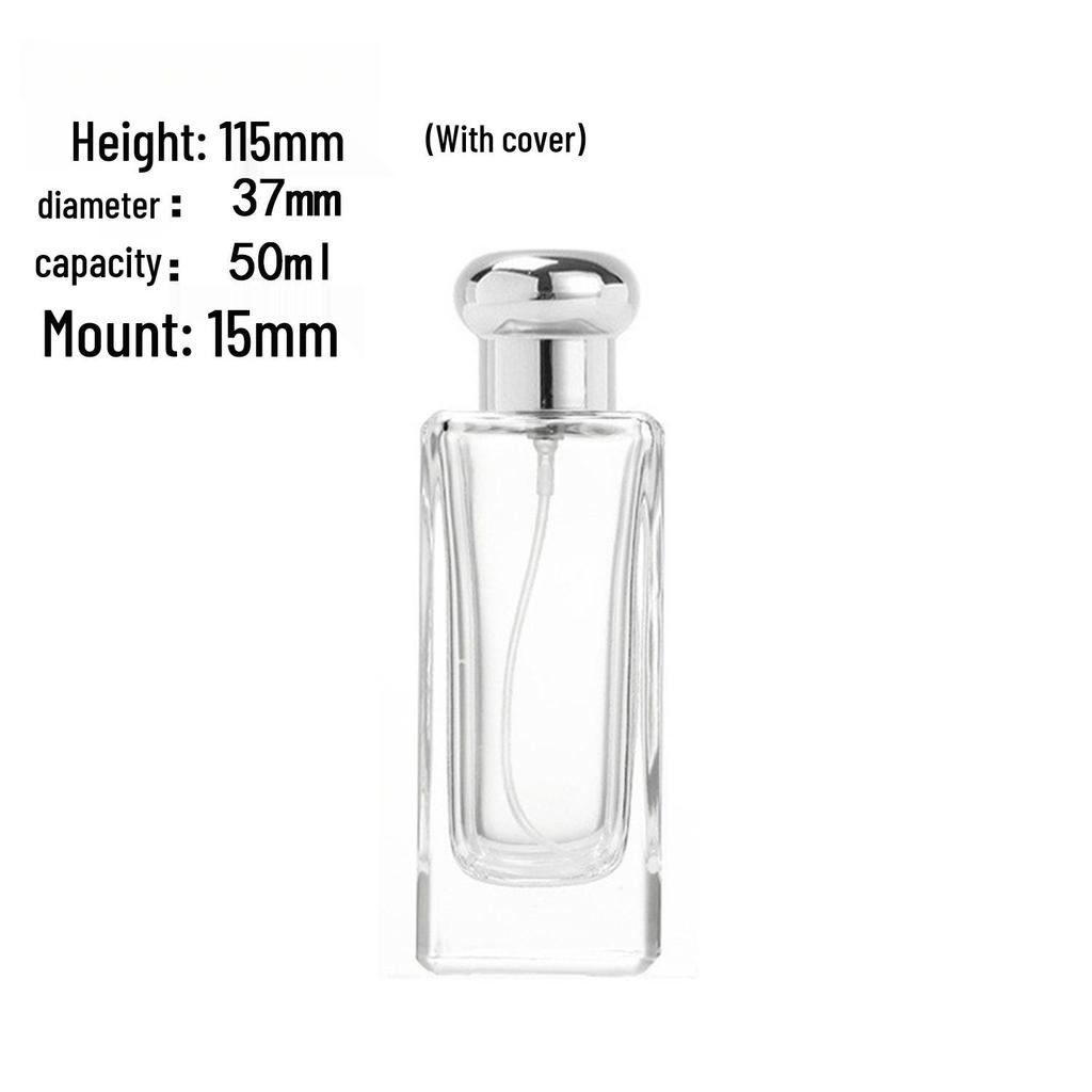 Transparent Glass Perfume Spray Bottle with Bayonet Cap
