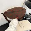 Literary Velvet Breast Bag Women's New Fashion Strawberry Printed Messenger Bag Casual Trendy Versatile Shoulder Bag