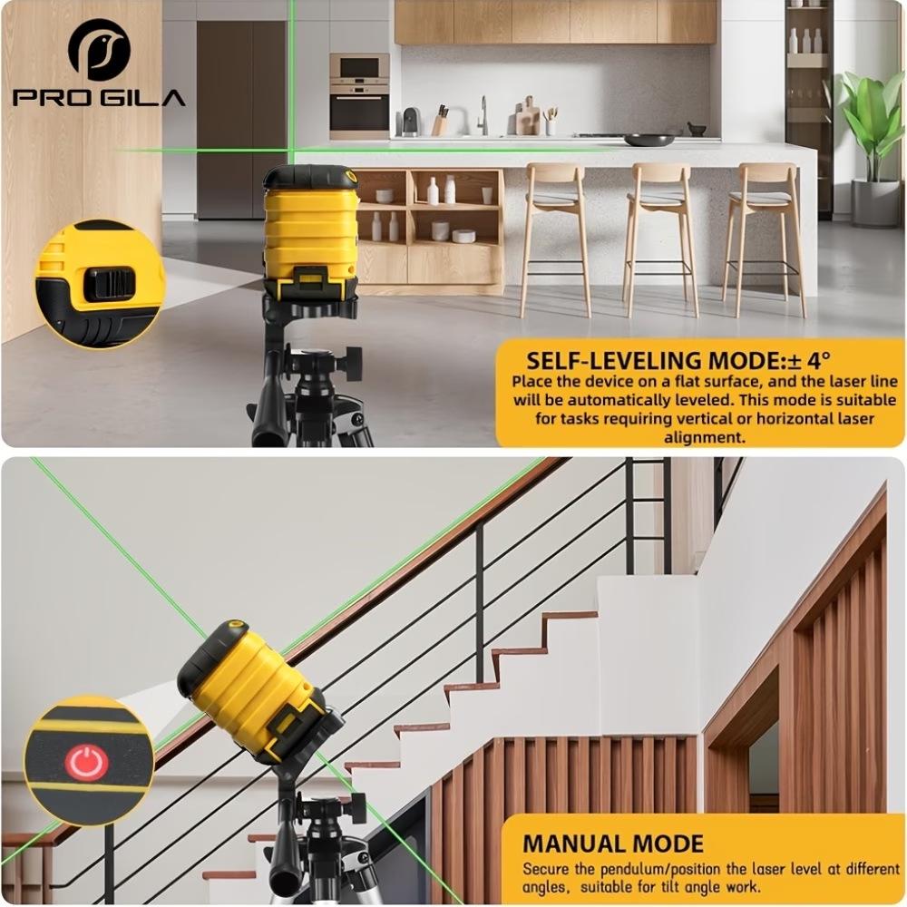 High-Precision 2-Line Laser Level: Portable, Automatic, Strong Light Outdoor Instrument