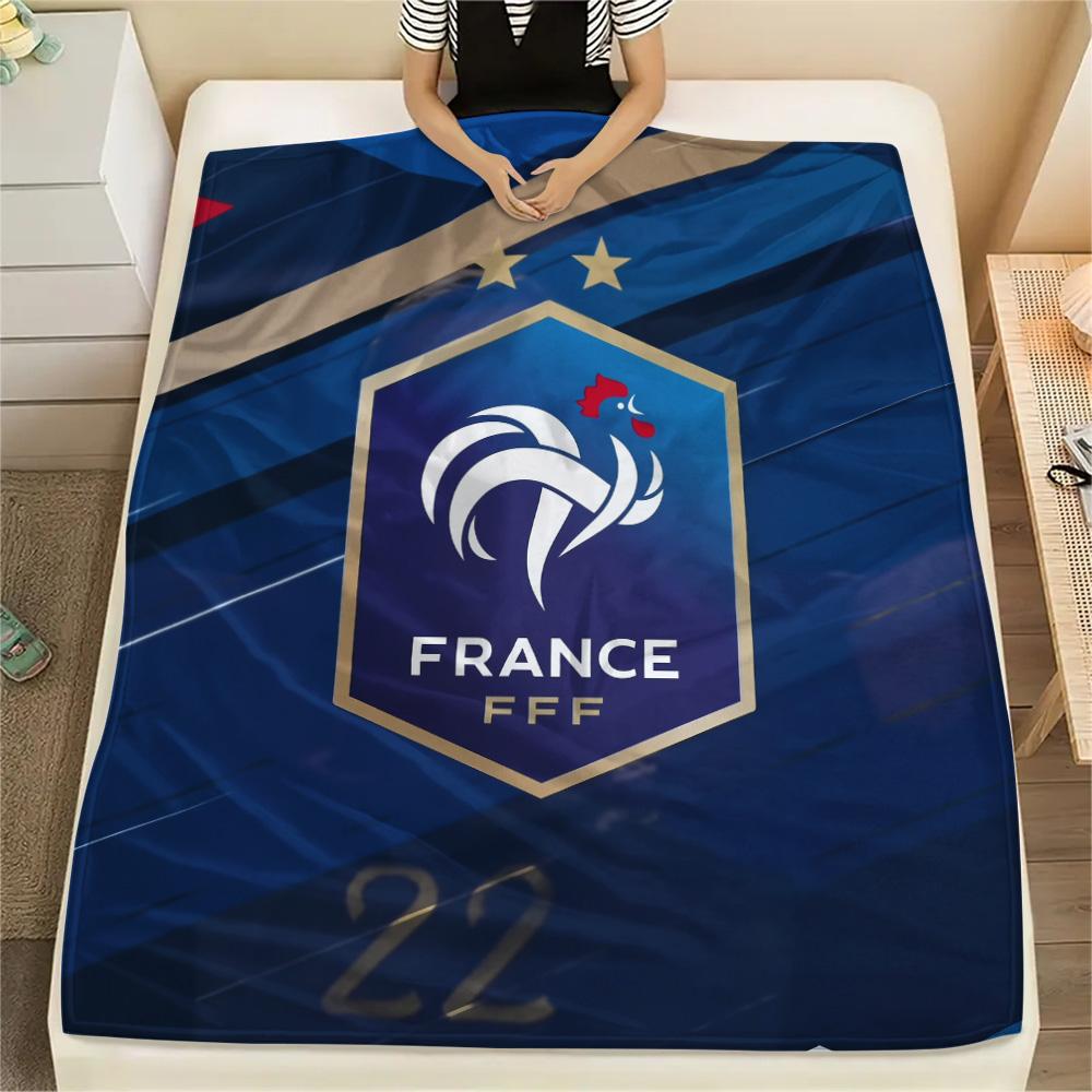 

French Football Federation Print Flannel Blanket, High quality Comfortable for All Seasons, Home Decor, Warmth and Comfort 80cm x 120cm