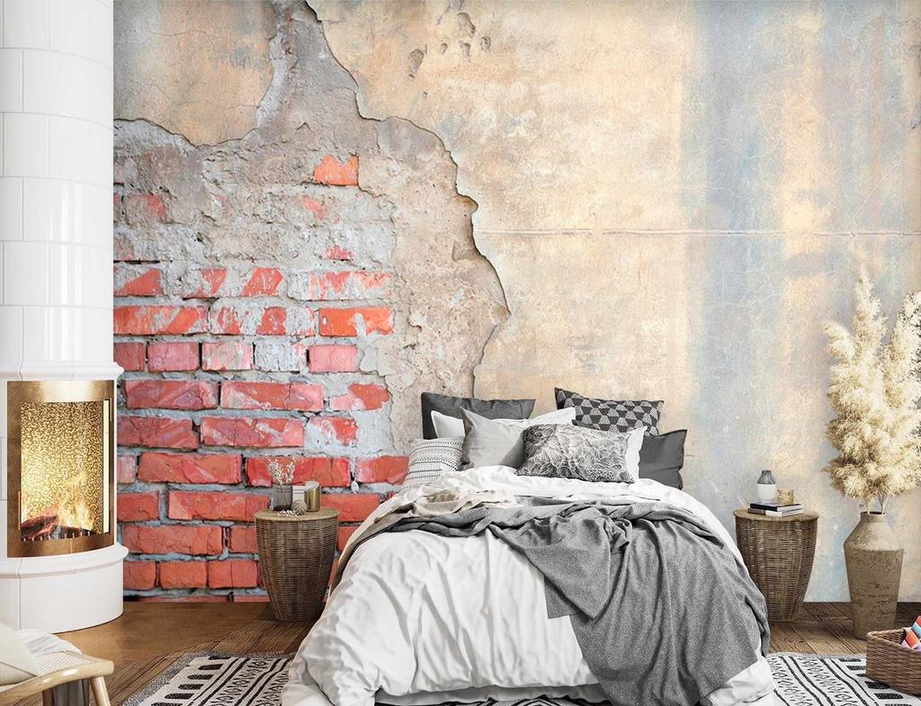 Wallpaper Brick Optics Wall Concrete 3d