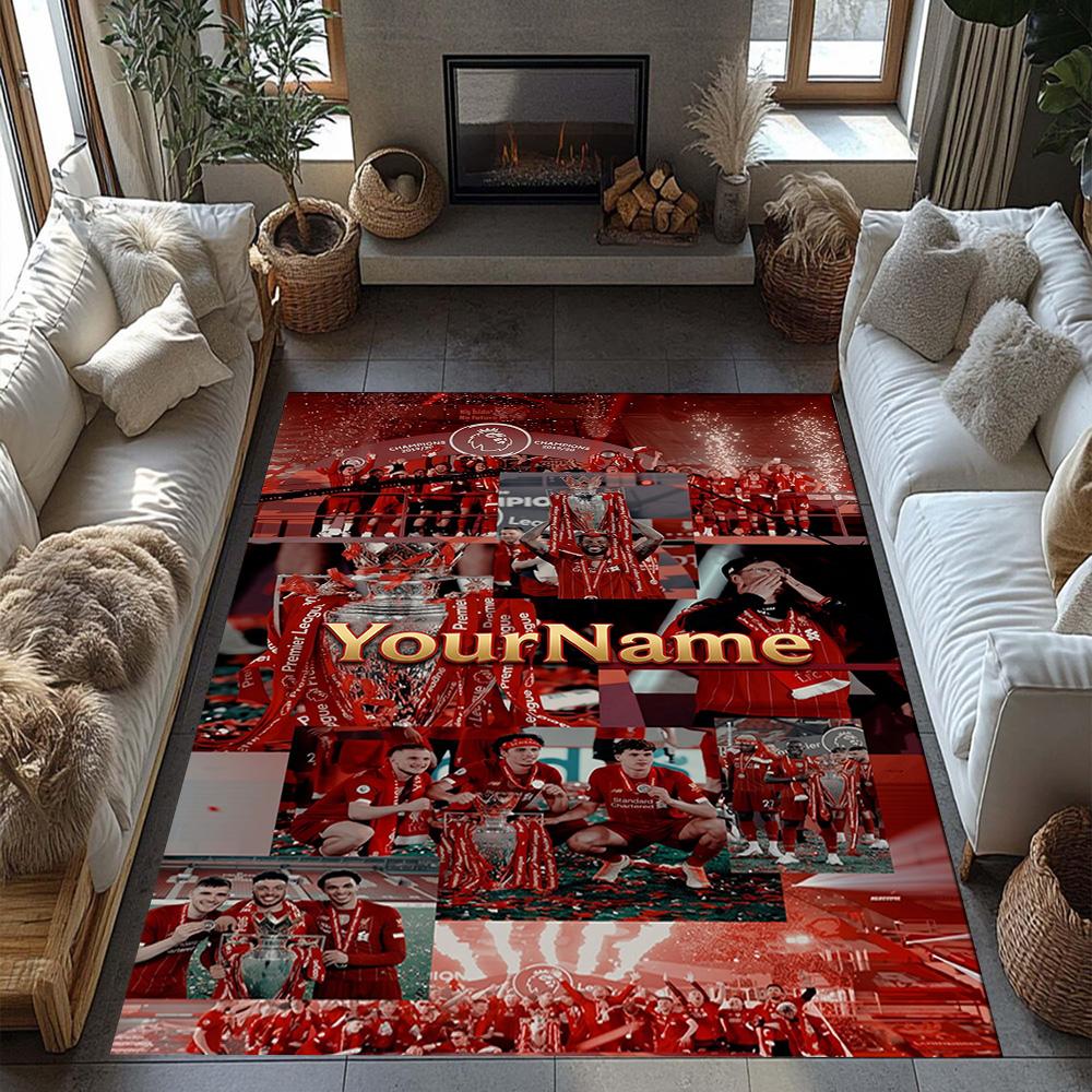 Liverpool Customized Name Floor Mat Design for Kitchen Bedrooms Balcony Decorate room Anti-slip Rug Decorate Offices Perfect Gift for Friends & Family