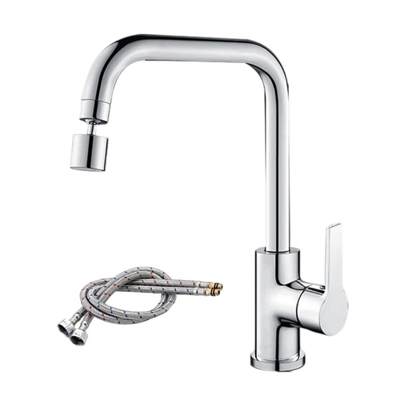 

Adjustable Zincs Alloys Sink Basin Faucet 360 Swivels Spouts Kitchen Sink Faucet Corrosion Resistant Simple Installation 1