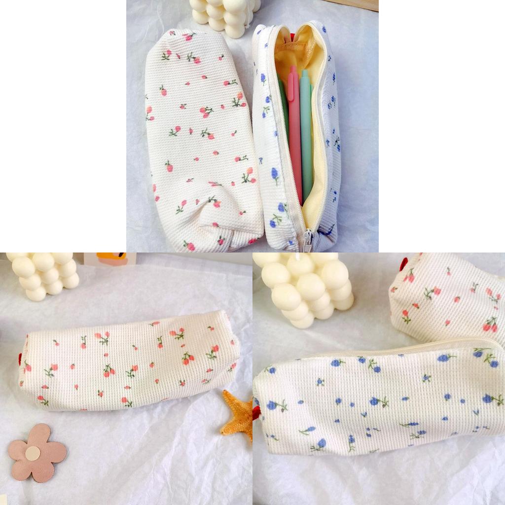 Cute Flower Pattern Storage Pouch With Polyester For Office And School Use