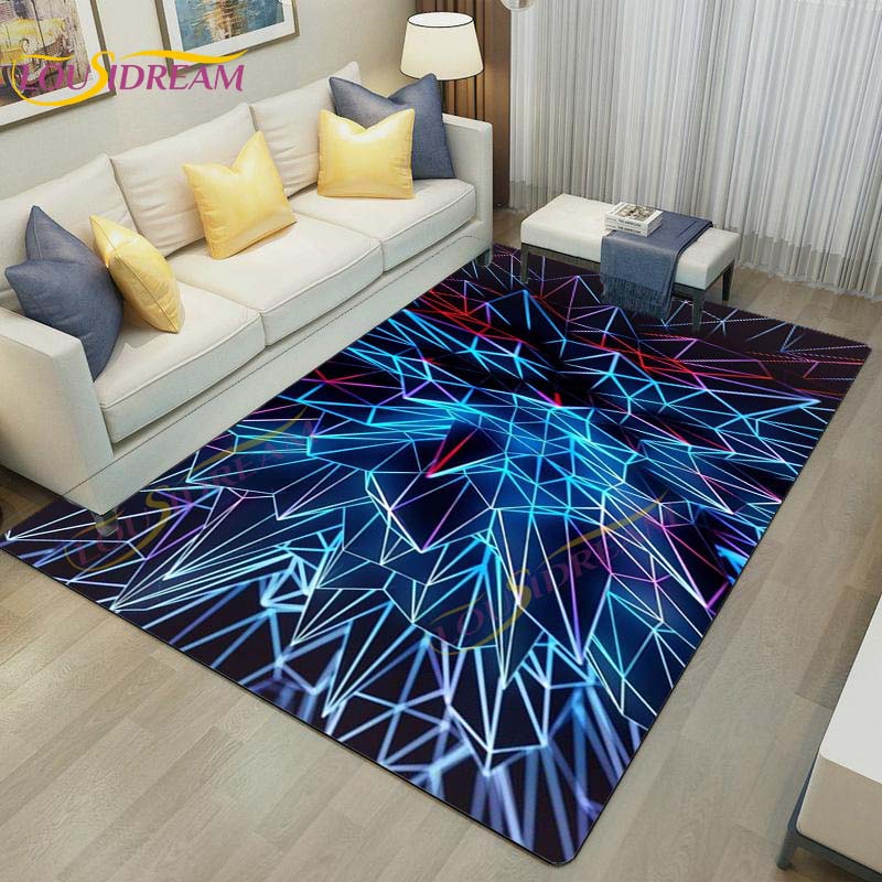 3D Vortex Illusion Rug Abstract Rug Modern Carpets for Living Room Area Rug Non Slip Floor Rug Teen's Rug Game Room Rug Play Mat